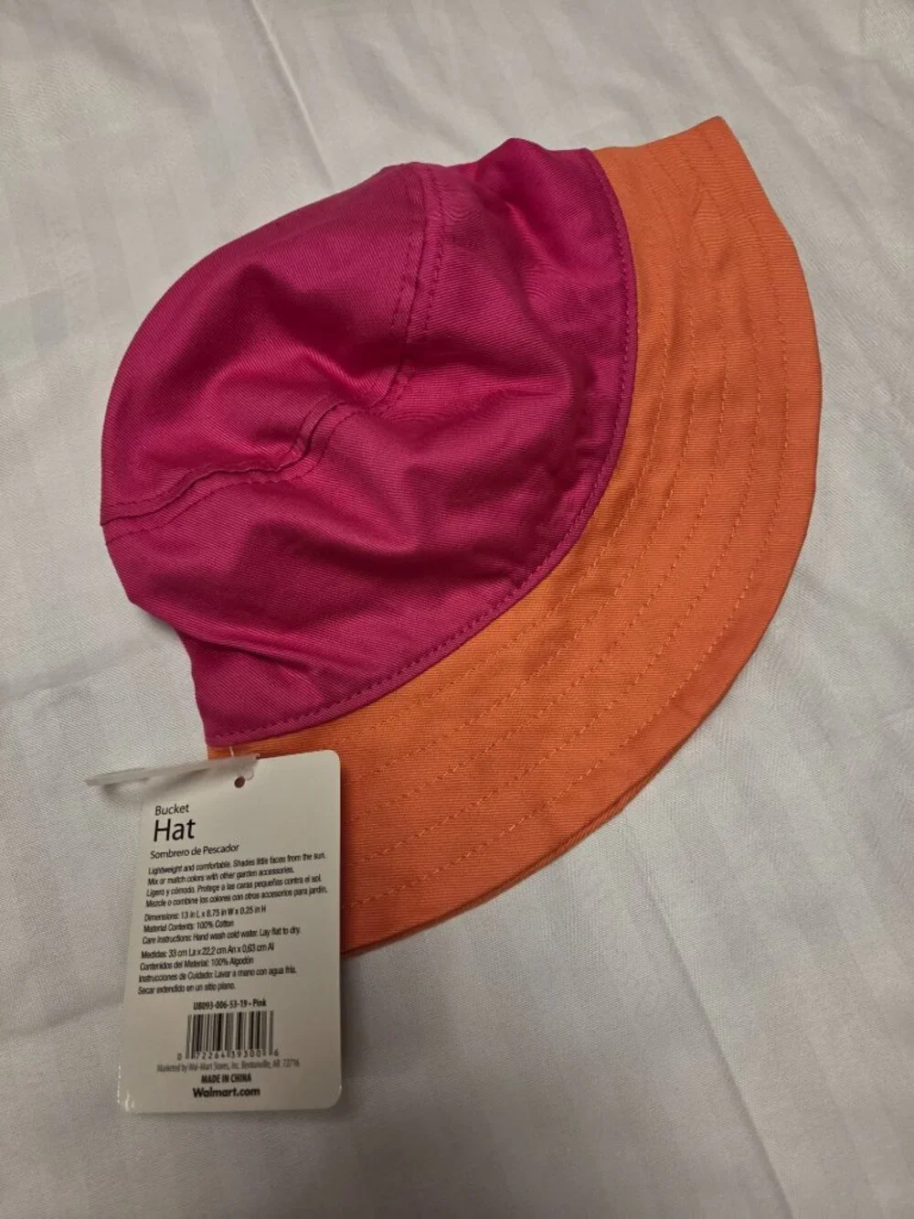 Midwest Toddler One Size Pink/ Orange Bucket Hat, New C cora_0990 (21) Message A